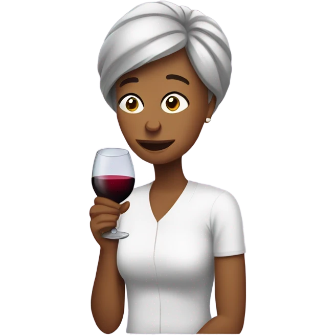 Stressed out mom with wine emoji