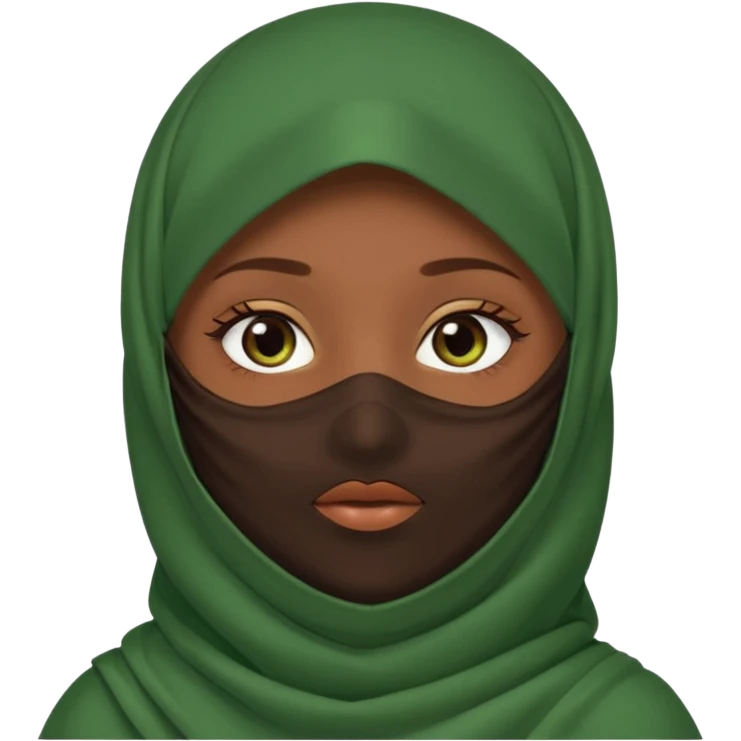 Niqab musli girl chocolate color make the niqab green cover whole face except her eya emoji