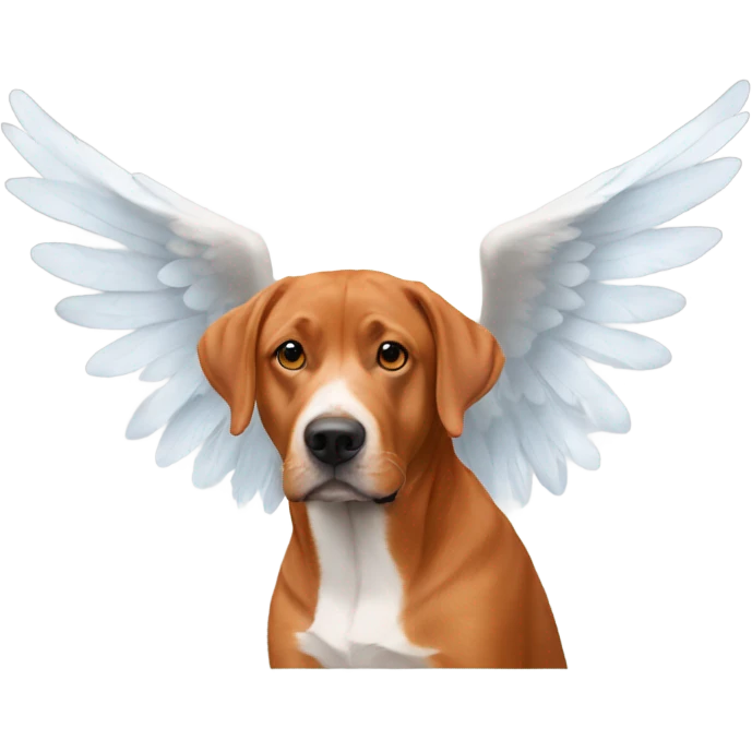 Red Lab mix with angel wings emoji