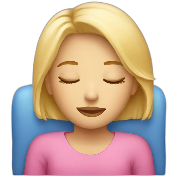 Blond girl sleep on coach emoji
