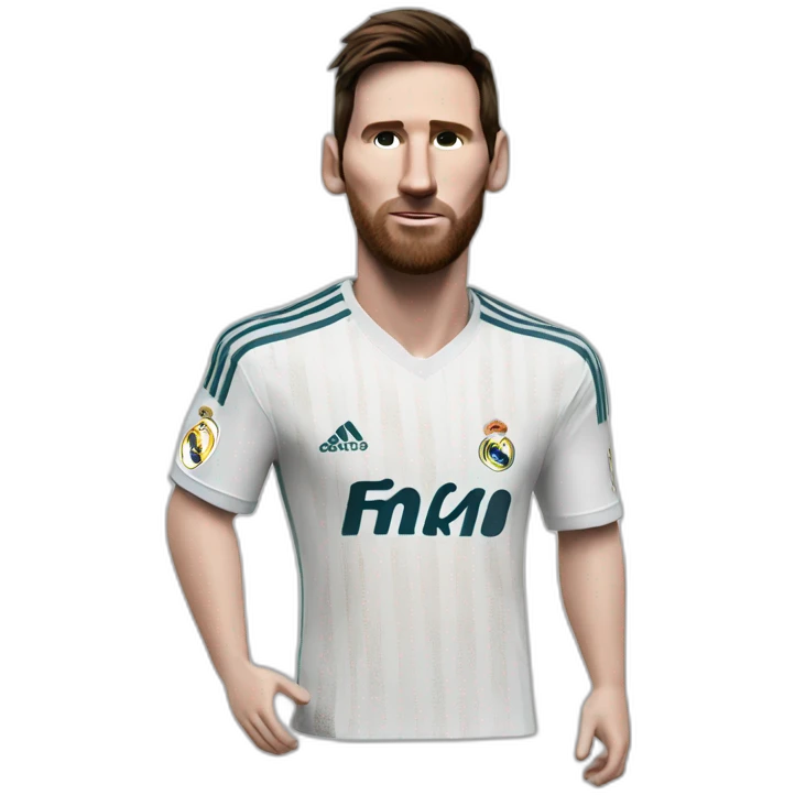 Messi wearing Real Madrid shirt emoji