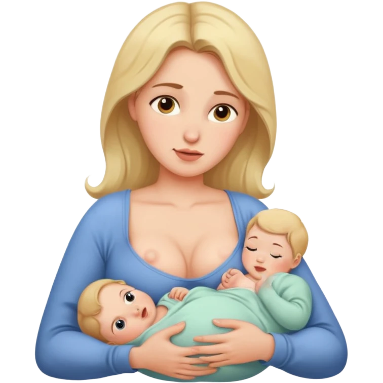 Mother breastfeeding beautiful breast big natural emoji