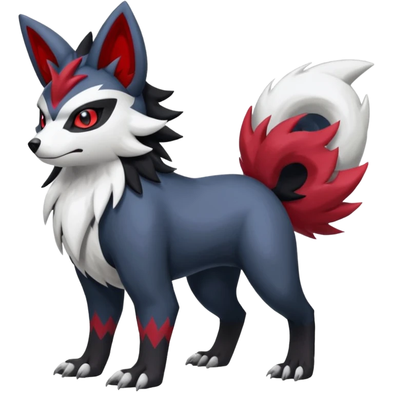 Zorua-Zangoose-Obstagoon-Absol-hybrid-fusion, full body emoji