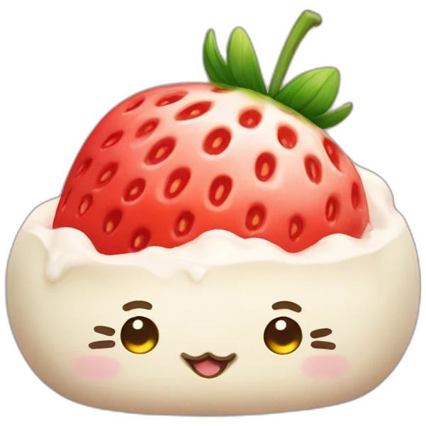strawberry rice cake mochi cat emoji