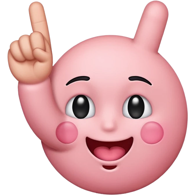 Blushing emoji with middle finger by its cheek emoji