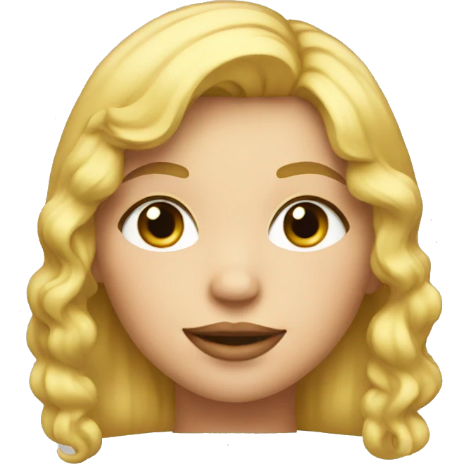 a blonde girl with puffy cheeks emoji