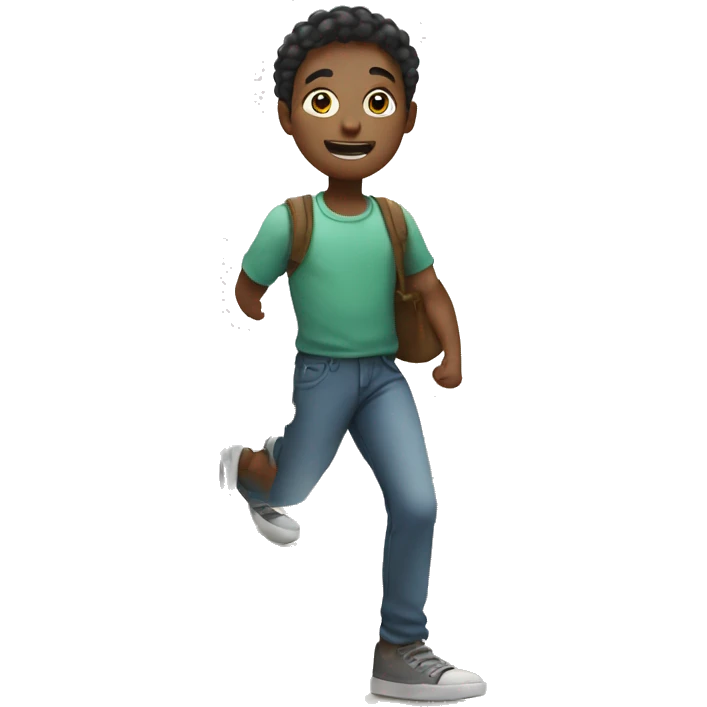 a student with white skin making a step downstairs emoji