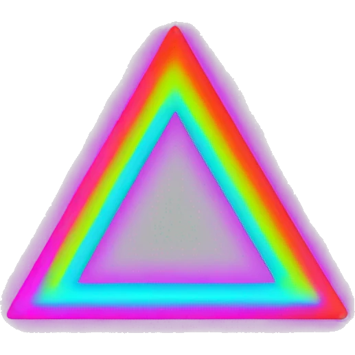 Triangle careful neon color emoji