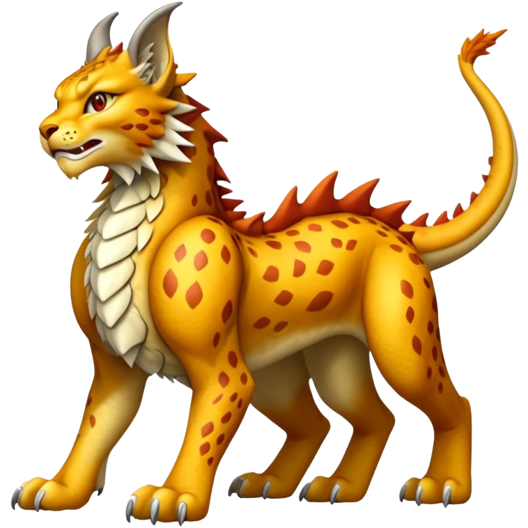 Dragon-type Fakémon-Lynx full body emoji