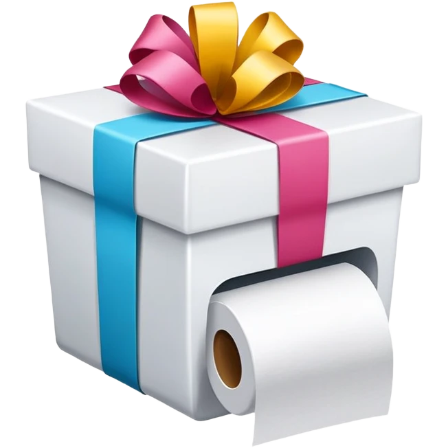 toilettes dans du papier cadeau emoji