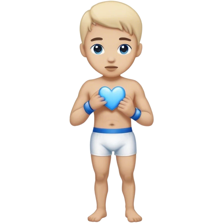 Blue heart white boxers emoji