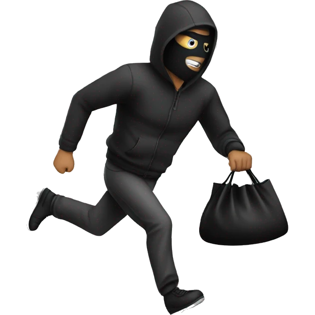robber running to the left holding a black bag emoji