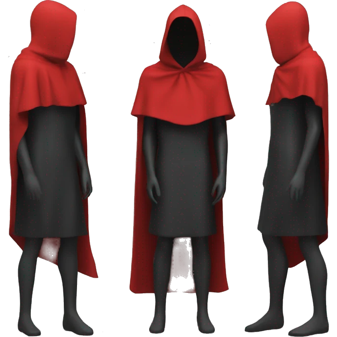 faceless mannequin flapping red cape emoji