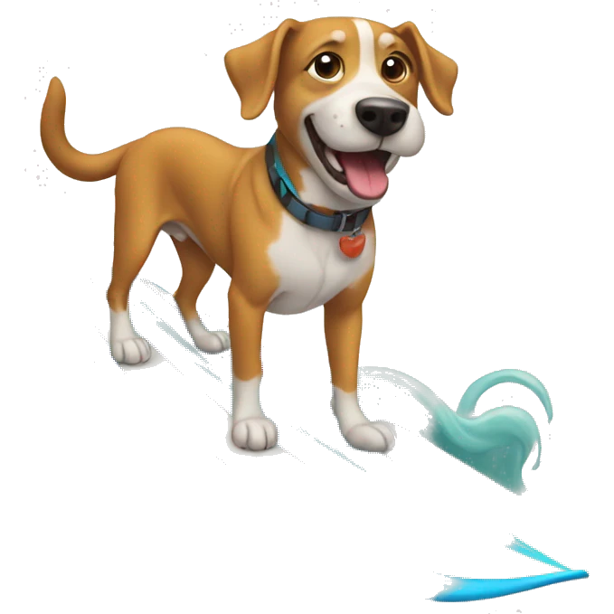 Dog on a surf emoji