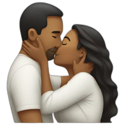 Man kissing woman emoji
