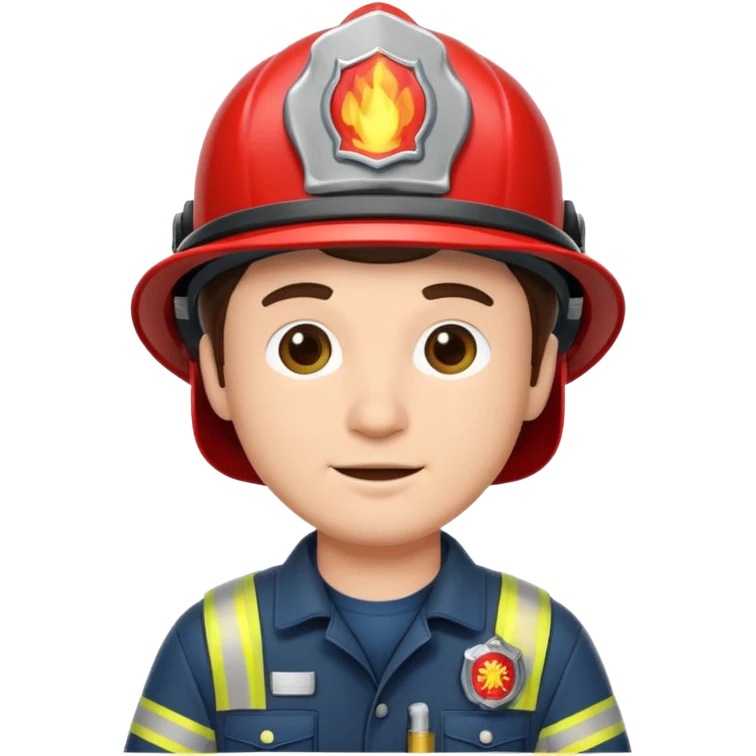 firefighter man brunette emoji