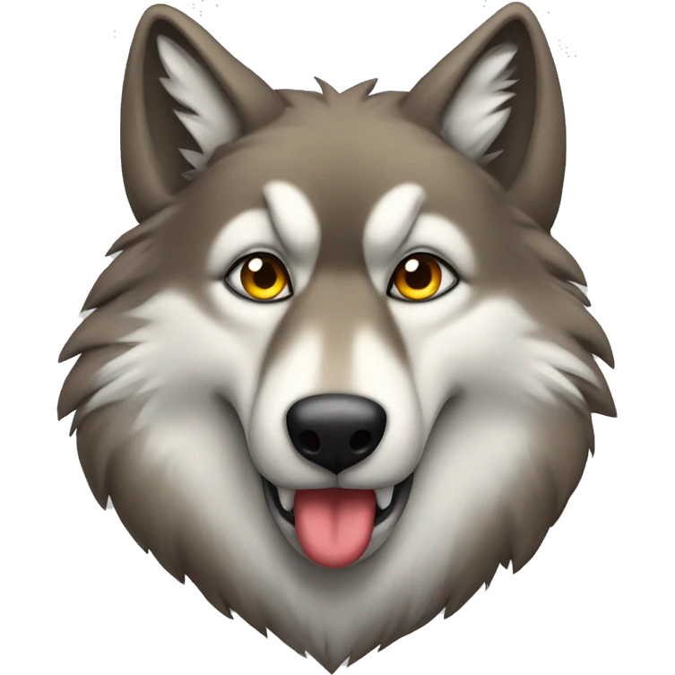 Wolf blowing kiss emoji