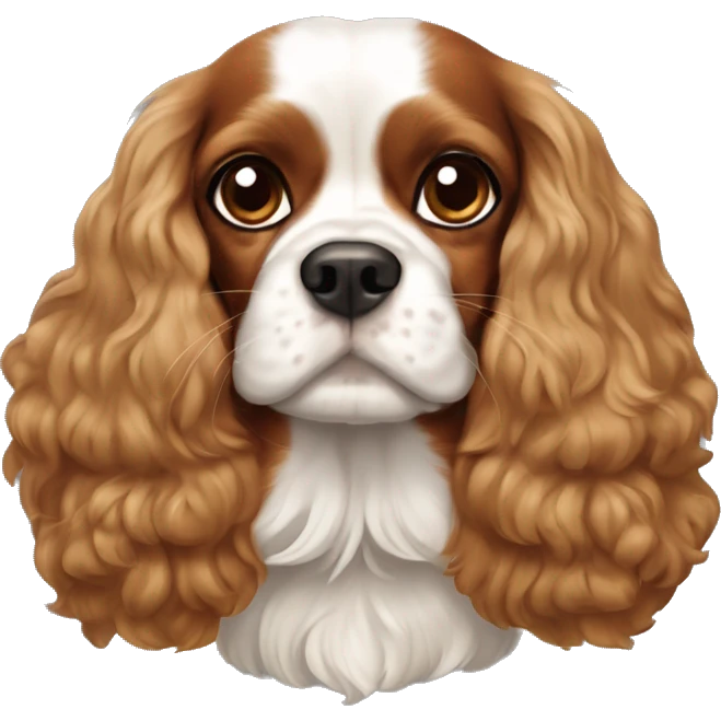 King Charles cavalier mixed with cocker spaniel dog emoji