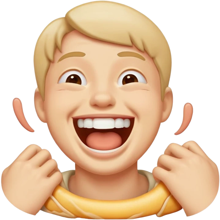 Laughing guy choking his self ￼ emoji