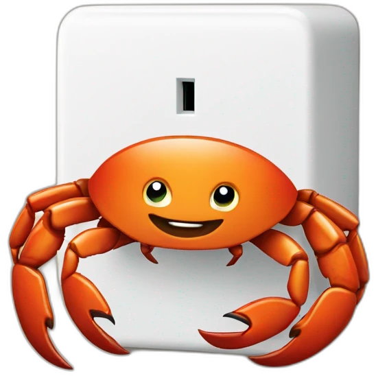 crab stealing wall adapter emoji