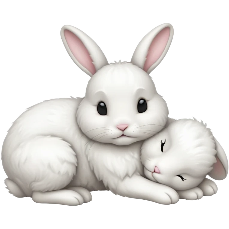 White bunny sleeping  emoji