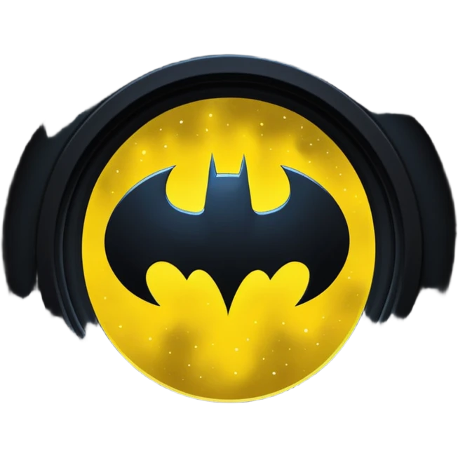 Window with Batman's sign in the dark sky emoji