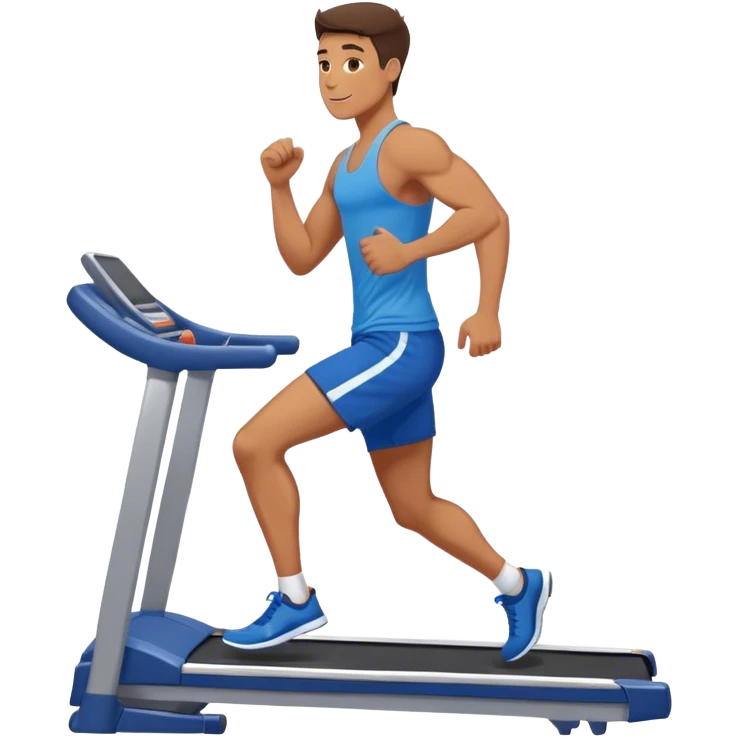 fit guy in blue shorts Treadmill emoji