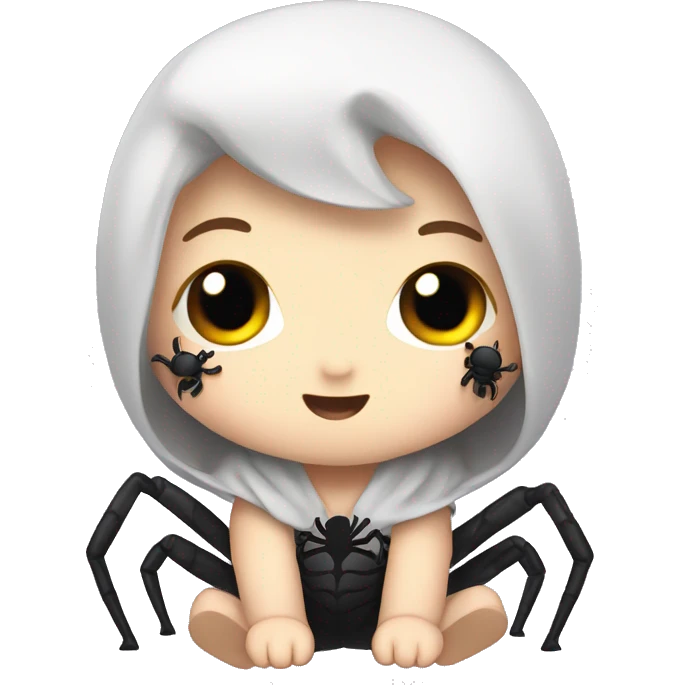 Cute kawaii chibi spider emoji