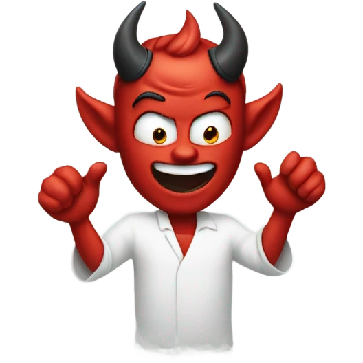 Devil doing mic drop emoji