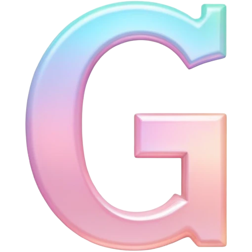 Iridescent pastel pink Font setting icon with letter G emoji