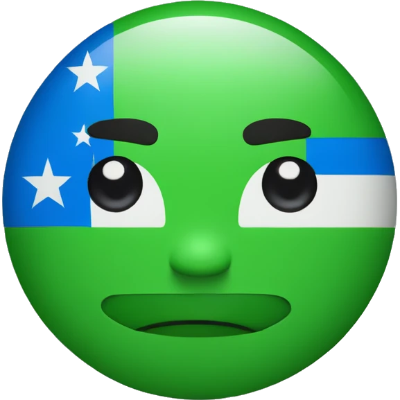 bandera como  en azul y verde con una "J" negra y sin ninguna persona  emoji