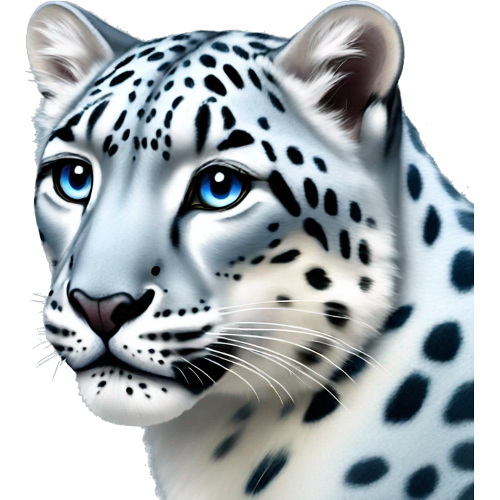 a pastel blue snow leopard emoji