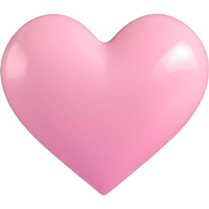 light pink heart glossy 3D look emoji
