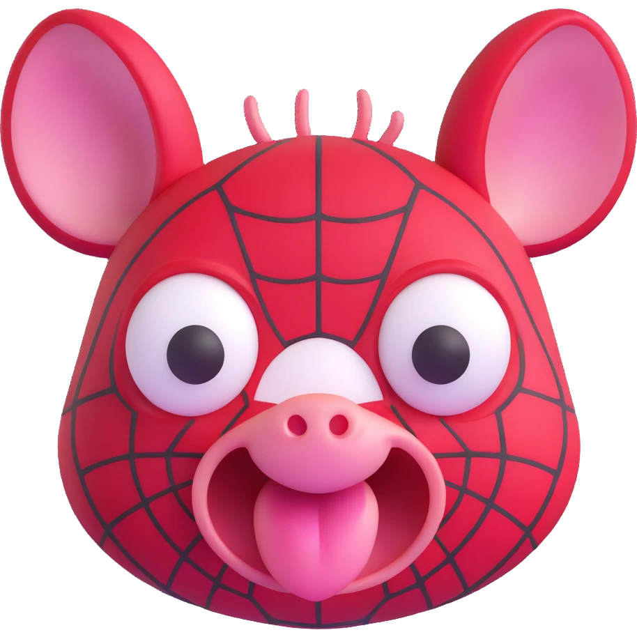 Spider-Ham face with expressive eyes emoji