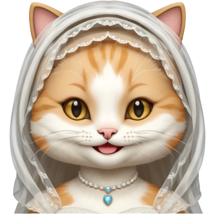 happy bride cat emoji