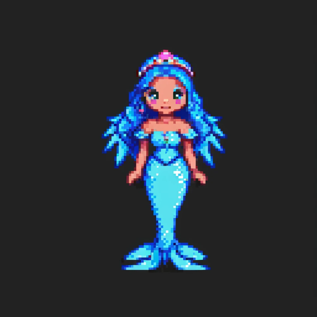 la sirenita de Disney, pixel art style emoji