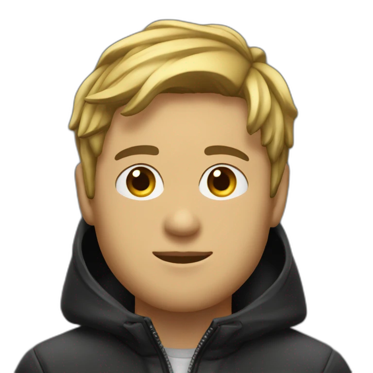 Homme avec noir clair avec une cagoule emoji