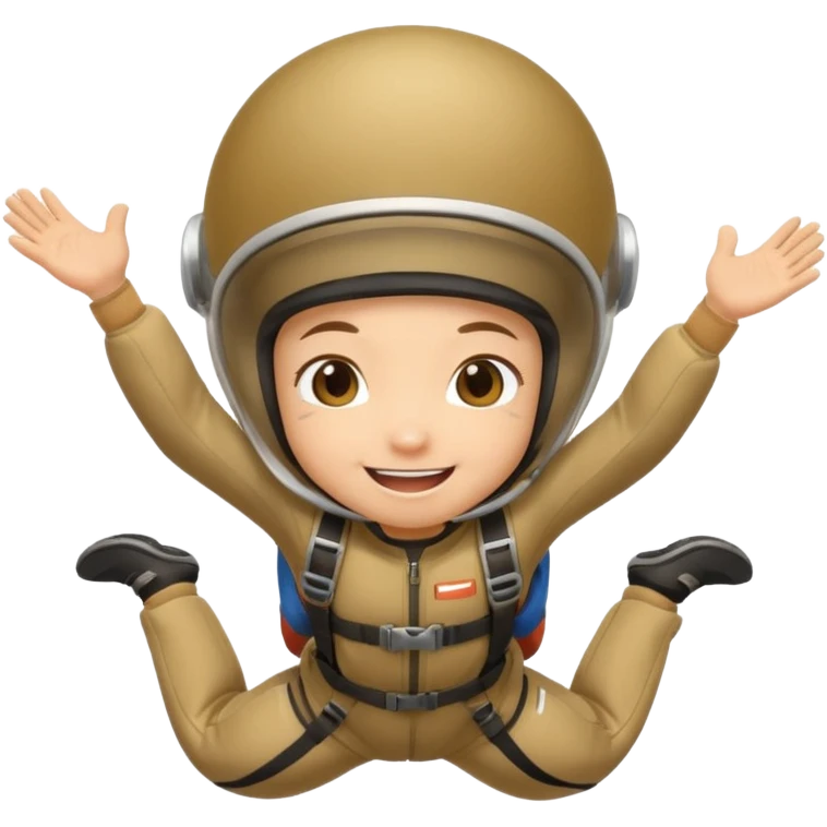 Skydiving chibi with parachute  emoji