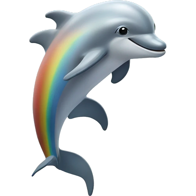 dolphin with rainbows emoji