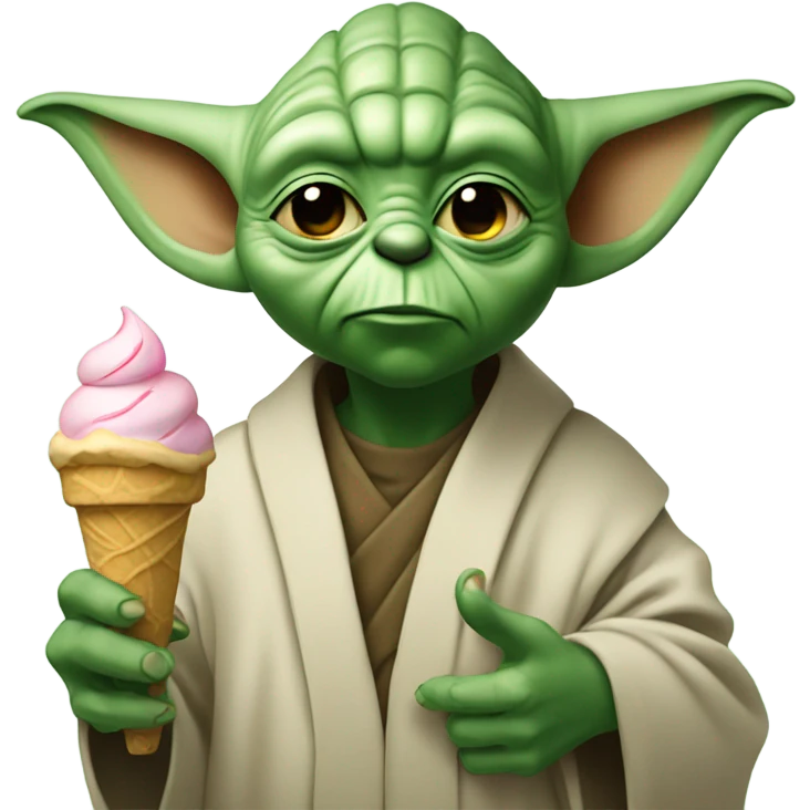 Yoda eating ice cream  emoji