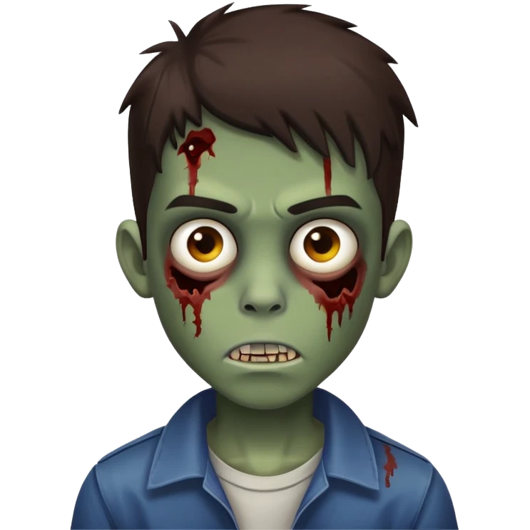 boy zombie teen with dark brown hair medium emoji
