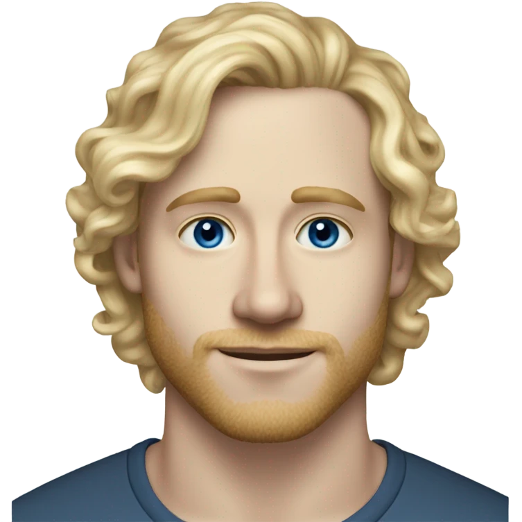 3/4 profile light curl blonde 30yo man blue eyed pale skin emoji