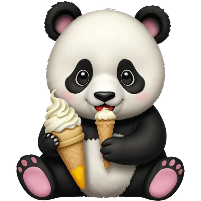 Panda eating ice cream emoji