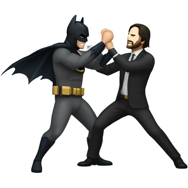 Batman fighting John wick  emoji