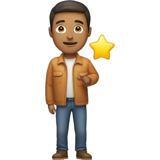 man hold word "start" emoji