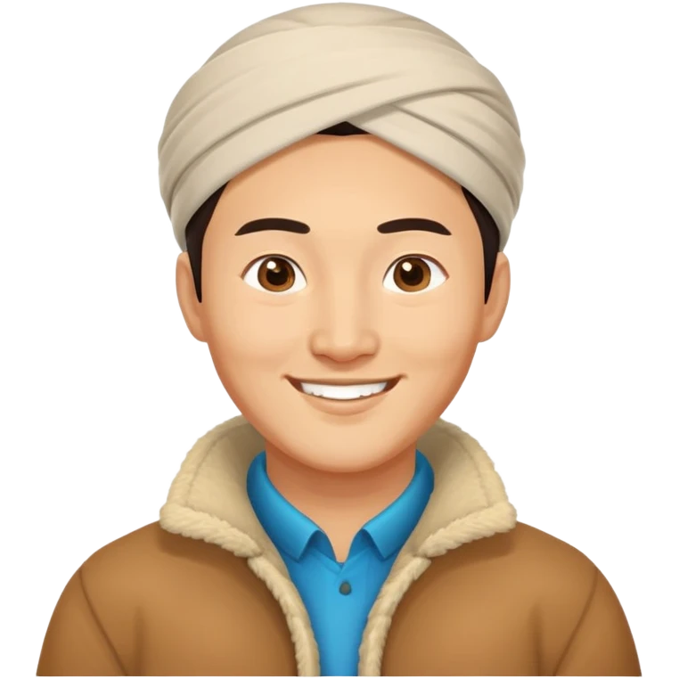 Kazakh man smile emoji