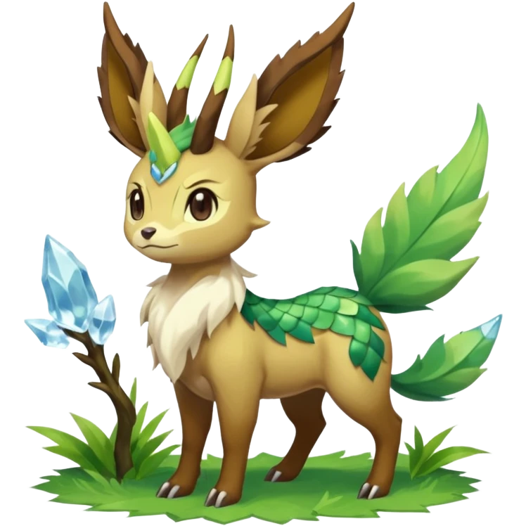 Sawsbuck-Leafeon-Amaura-Virizion-fusion (full body) emoji