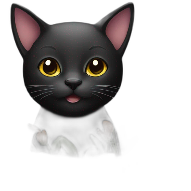 black cat with flowers emoji