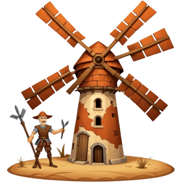 Don quixote windmill fight emoji