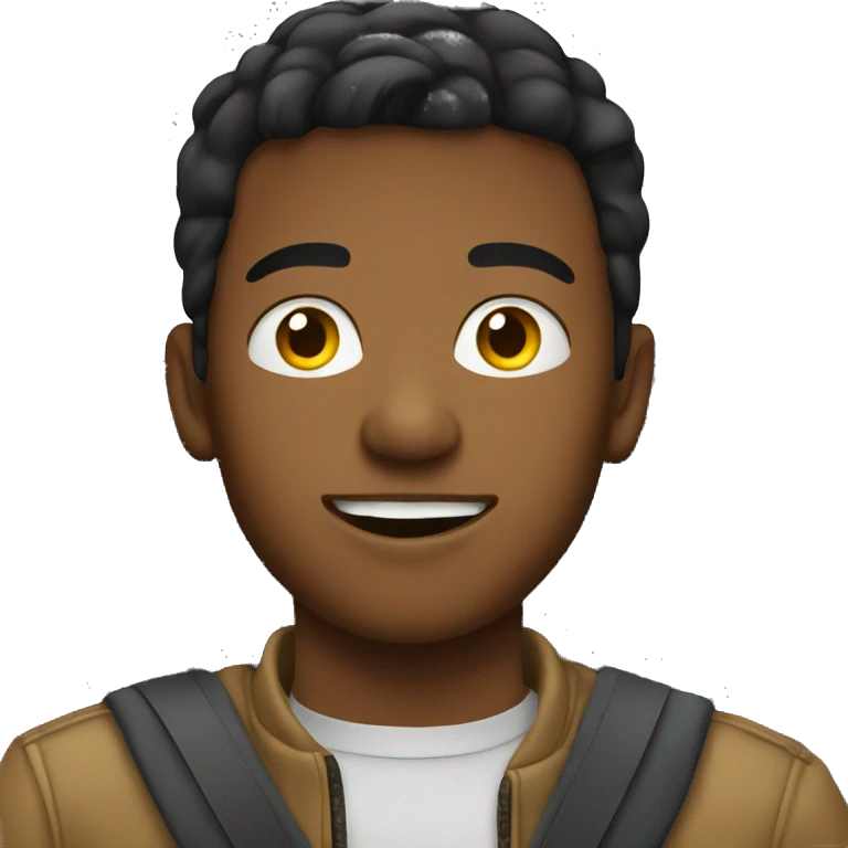 male teenager in car interior emoji
